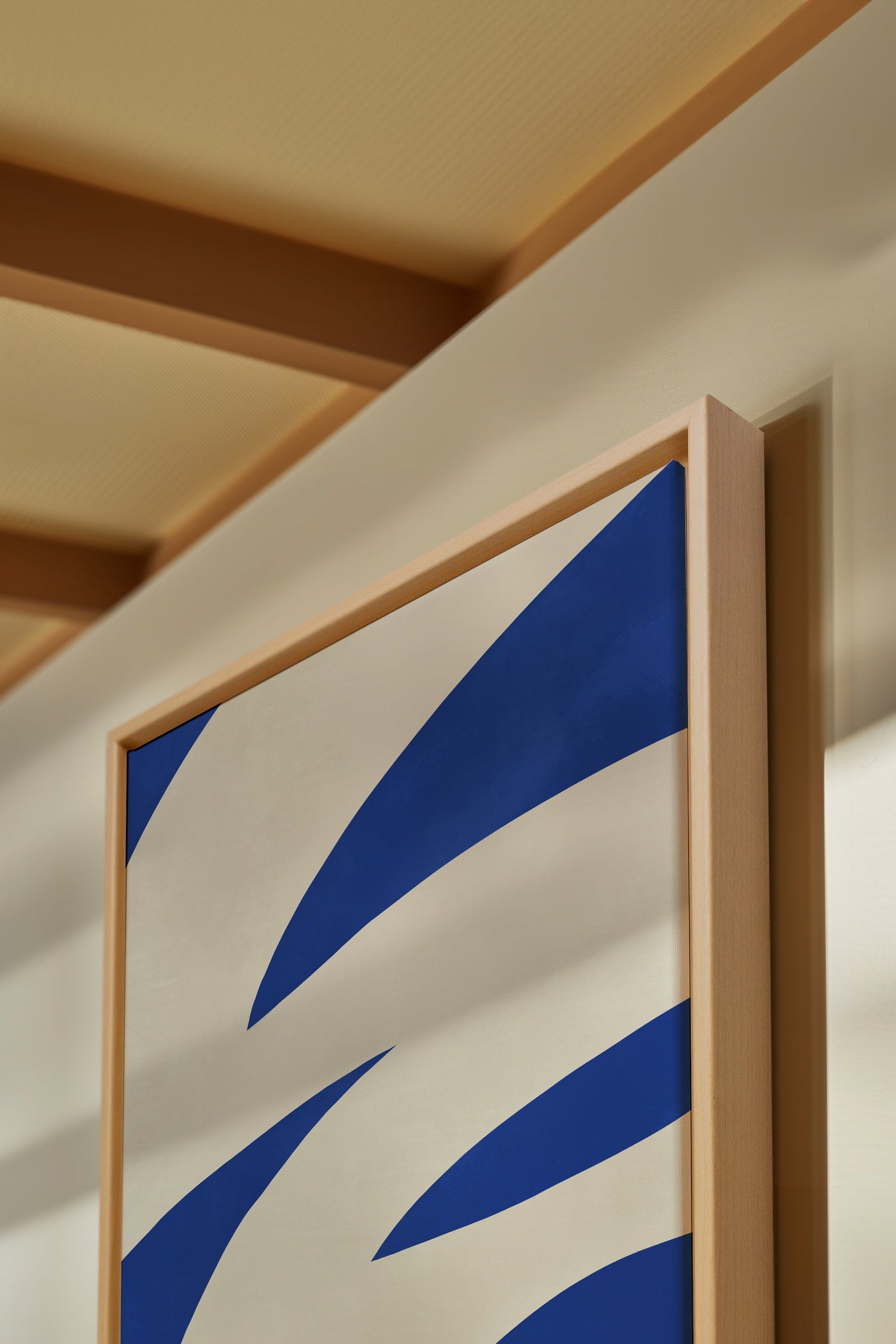 OLEKA CANVAS - COBALT FLOW, Oeuvre sur toile étirée, encadré Naturel Clair