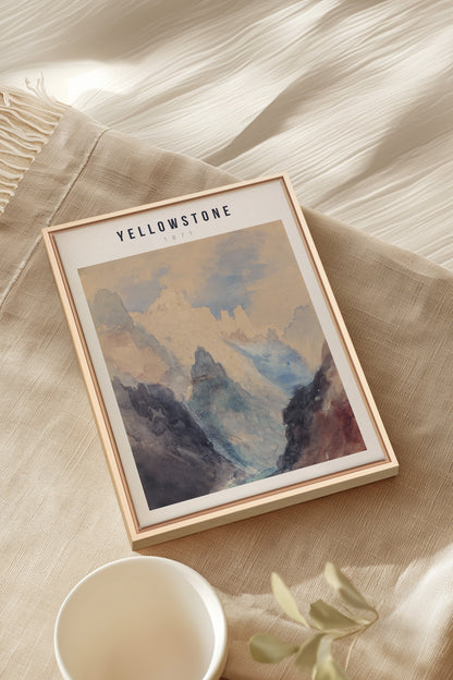 YELLOWSTONE, Artwork on stretched canvas, framed Natural Light