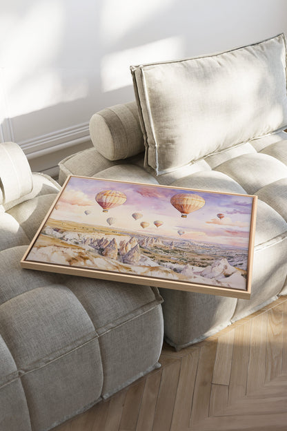 OLEKA CANVAS - VOYAGE CÉLESTE, Oeuvre sur toile étirée, encadré Naturel Clair