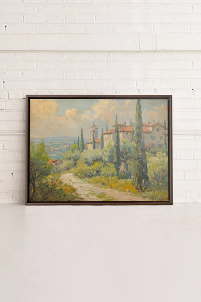 OLEKA CANVAS - Olive Haven, Oeuvre sur toile étirée, encadré Brun Noyer