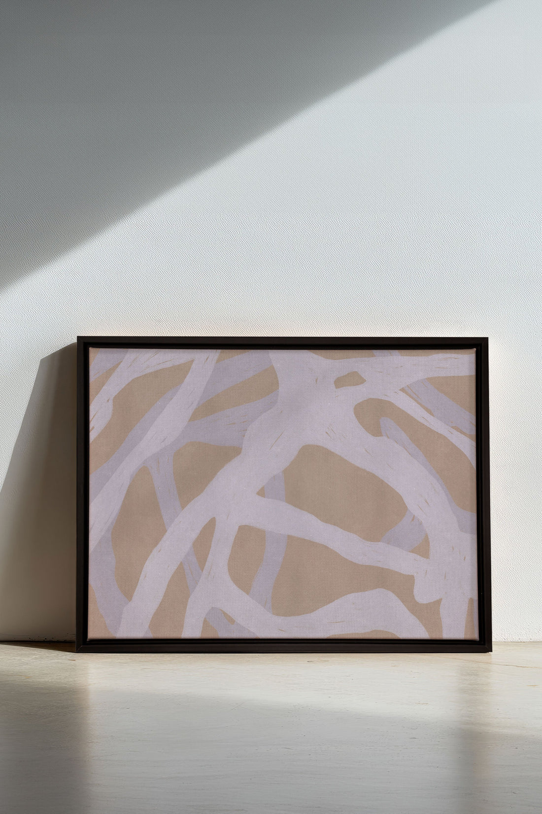 OLEKA CANVAS - TISSAGE NATUREL, Oeuvre sur toile étirée, encadré Noir