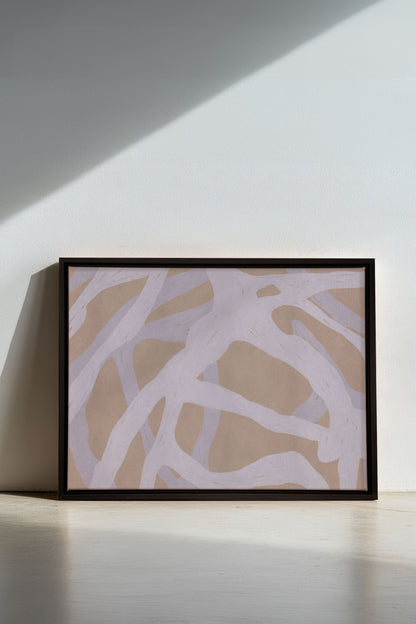 OLEKA CANVAS - TISSAGE NATUREL, Oeuvre sur toile étirée, encadré Noir