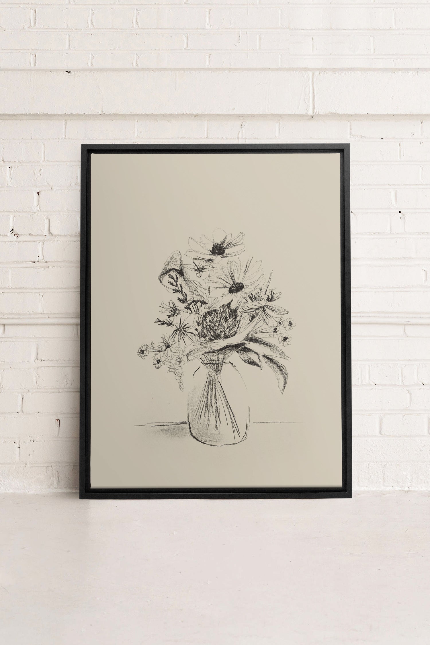 OLEKA CANVAS - SPRING BOUQUET, Oeuvre sur toile étirée, encadré Noir