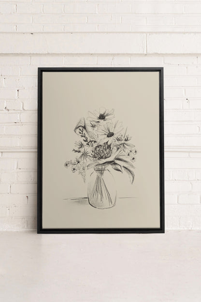 OLEKA CANVAS - SPRING BOUQUET, Oeuvre sur toile étirée, encadré Noir