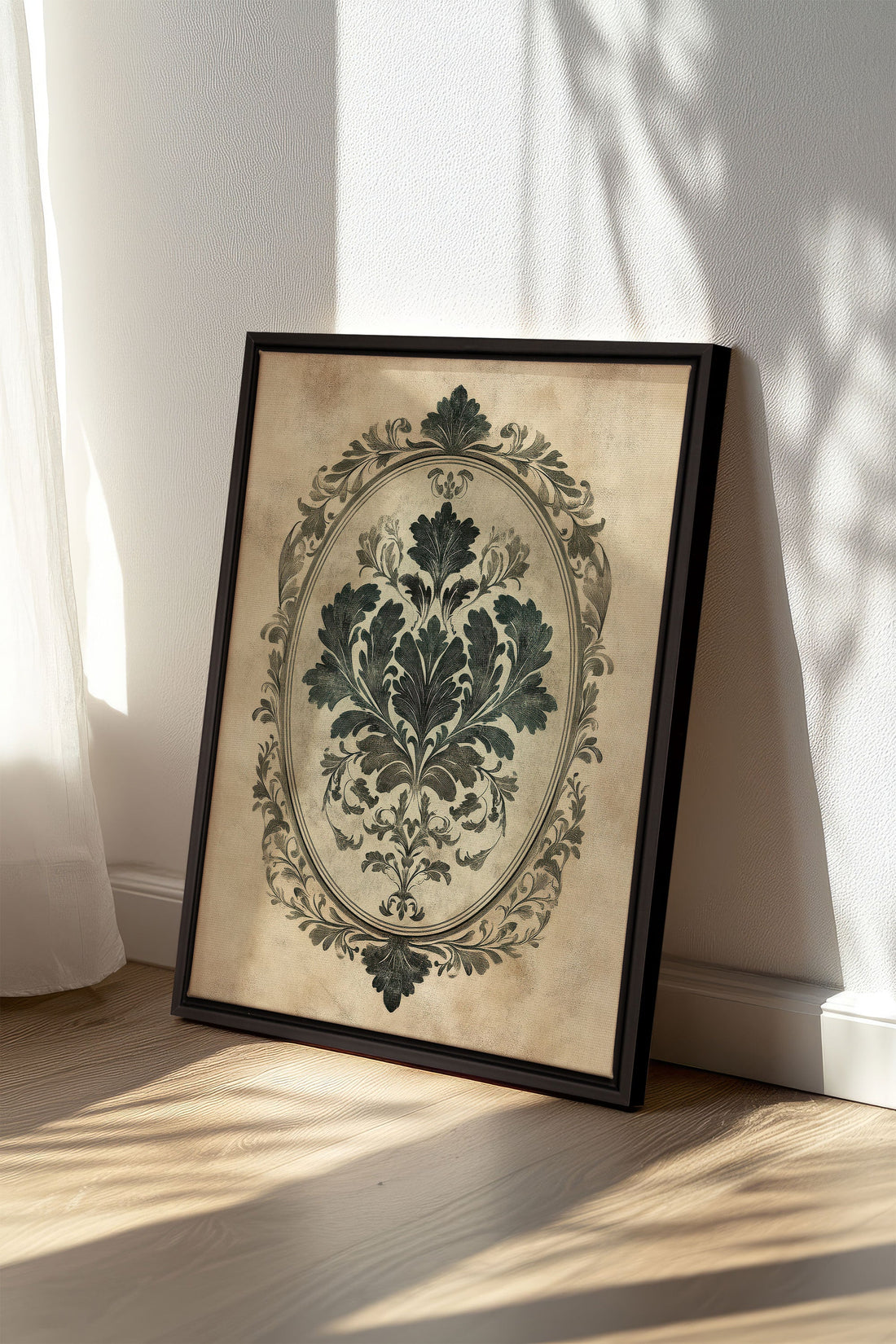 OLEKA CANVAS - FLORAL MAJESTY, Oeuvre sur toile étirée, encadré Noir