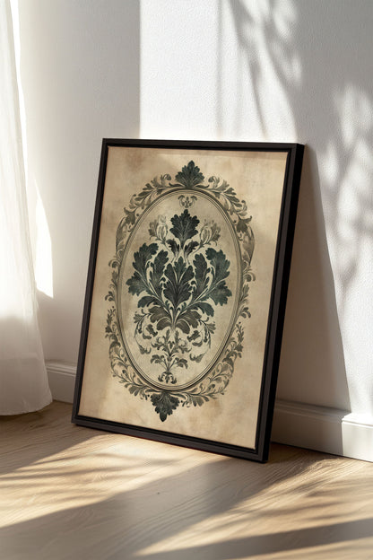 OLEKA CANVAS - FLORAL MAJESTY, Oeuvre sur toile étirée, encadré Noir