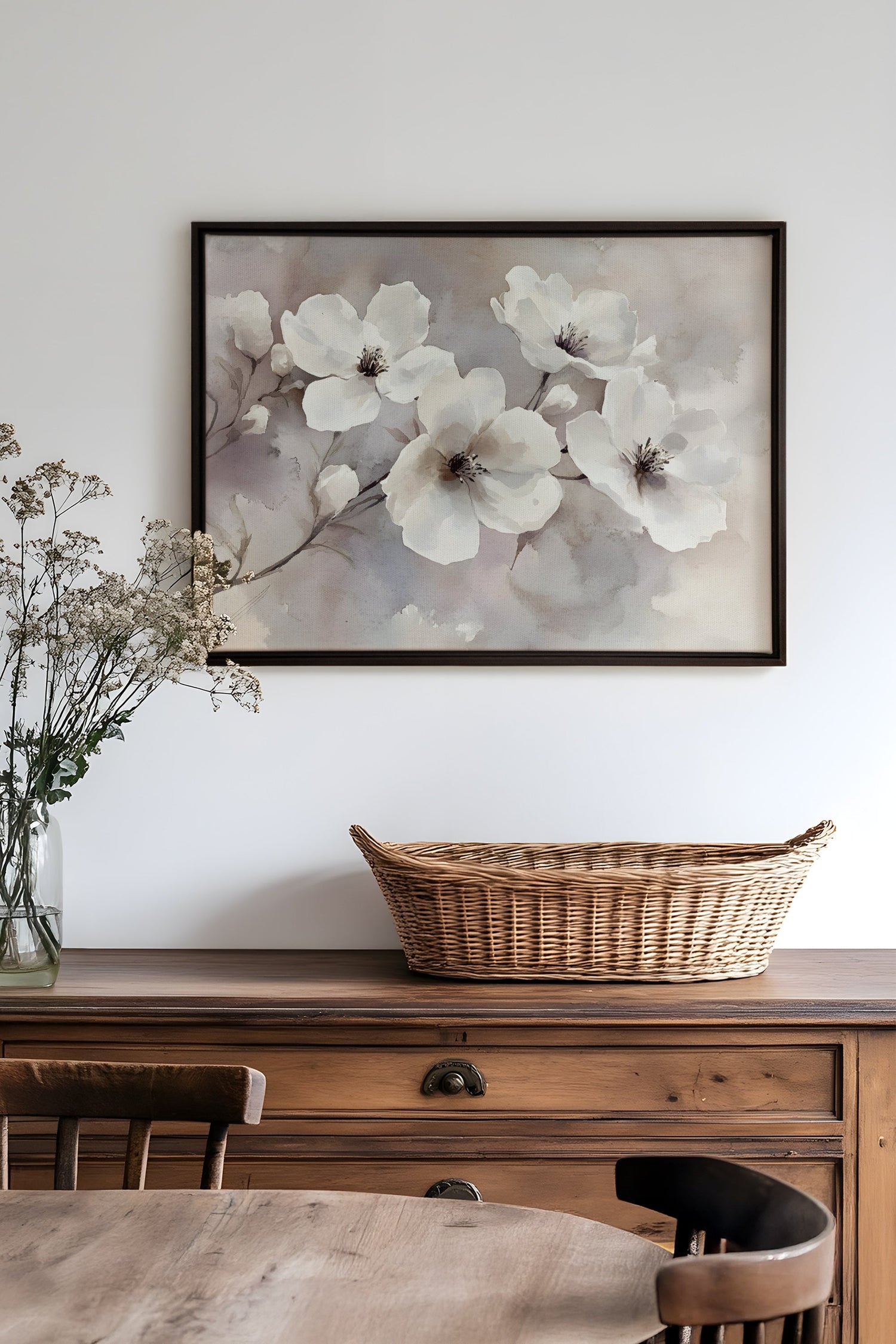 OLEKA CANVAS - CLOUDED Groom, Oeuvre sur toile étirée, encadré Noir