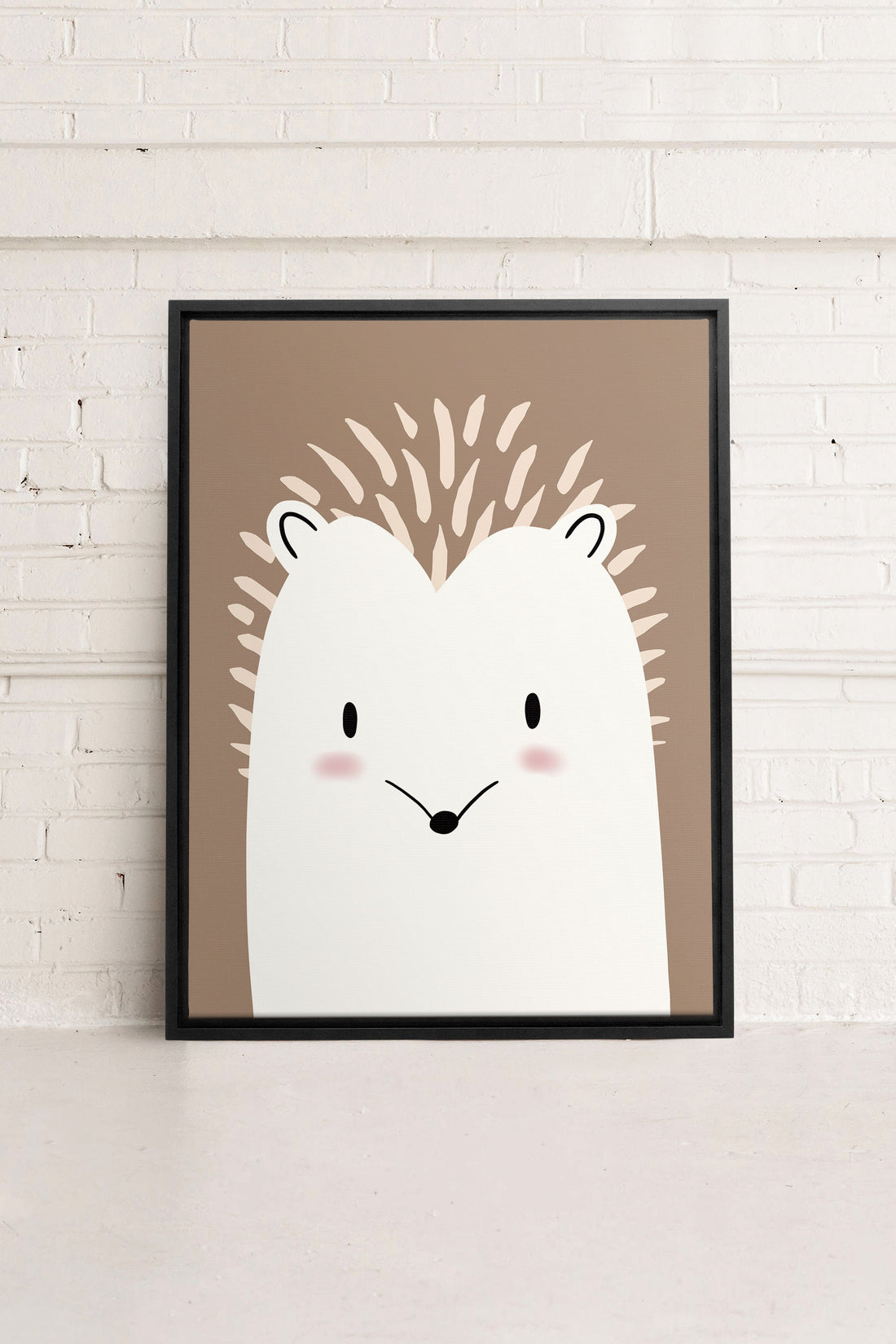 OLEKA CANVAS - HÉRISSON, Oeuvre sur toile étirée, encadré Noir