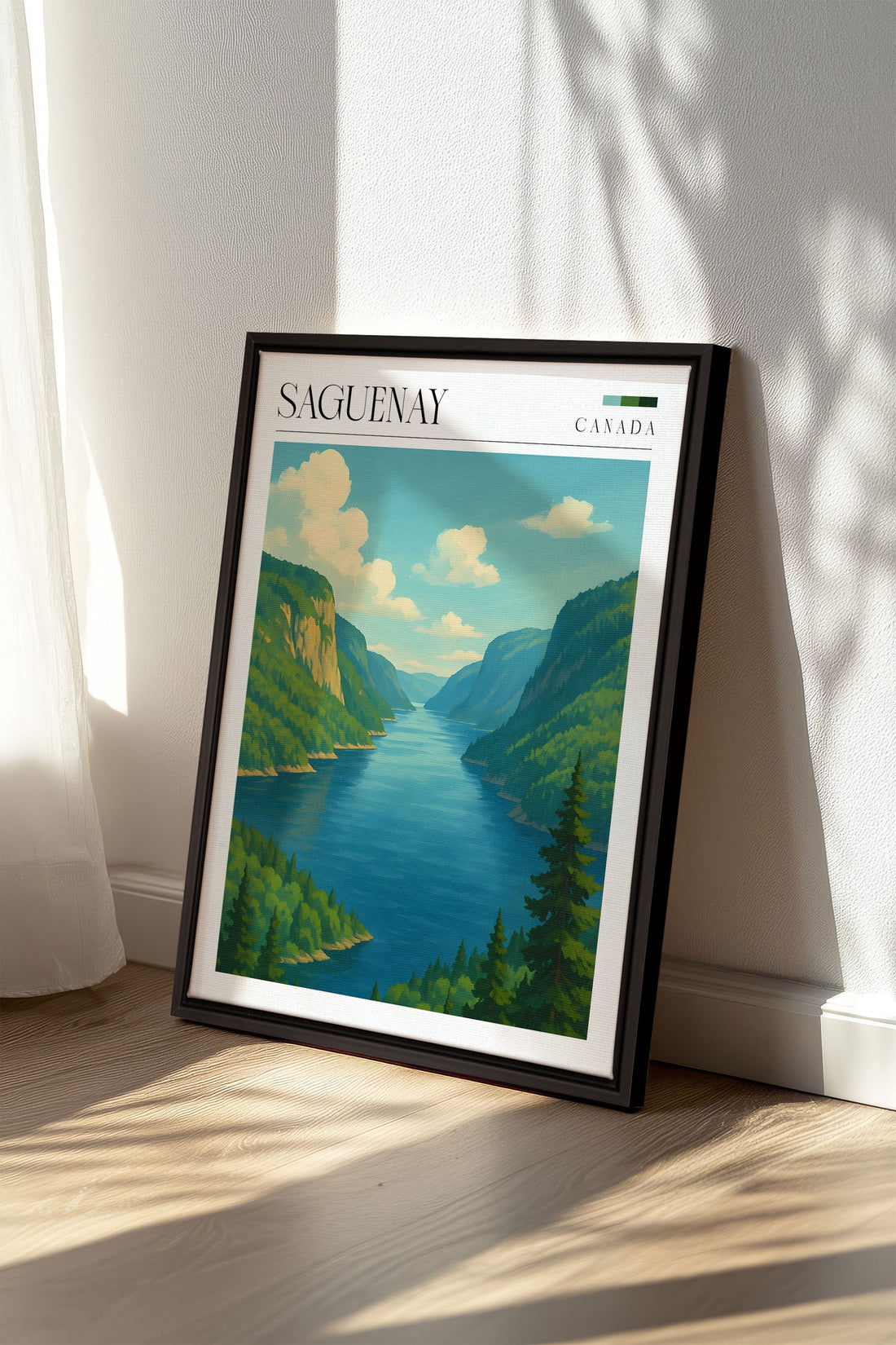 OLEKA CANVAS - SAGUENAY, Oeuvre sur toile étirée, encadré Noir