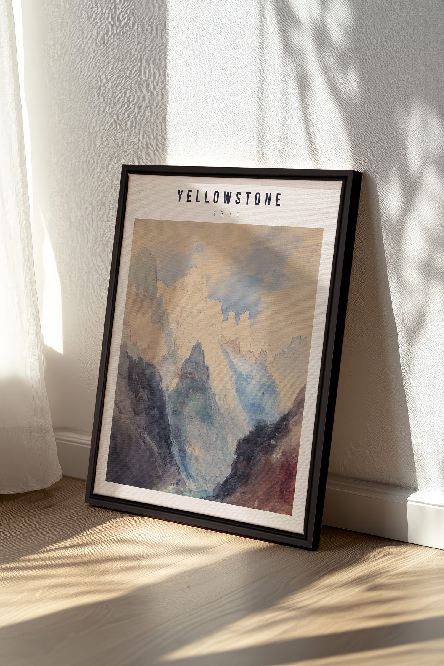YELLOWSTONE, Artwork on stretched canvas, framed in black