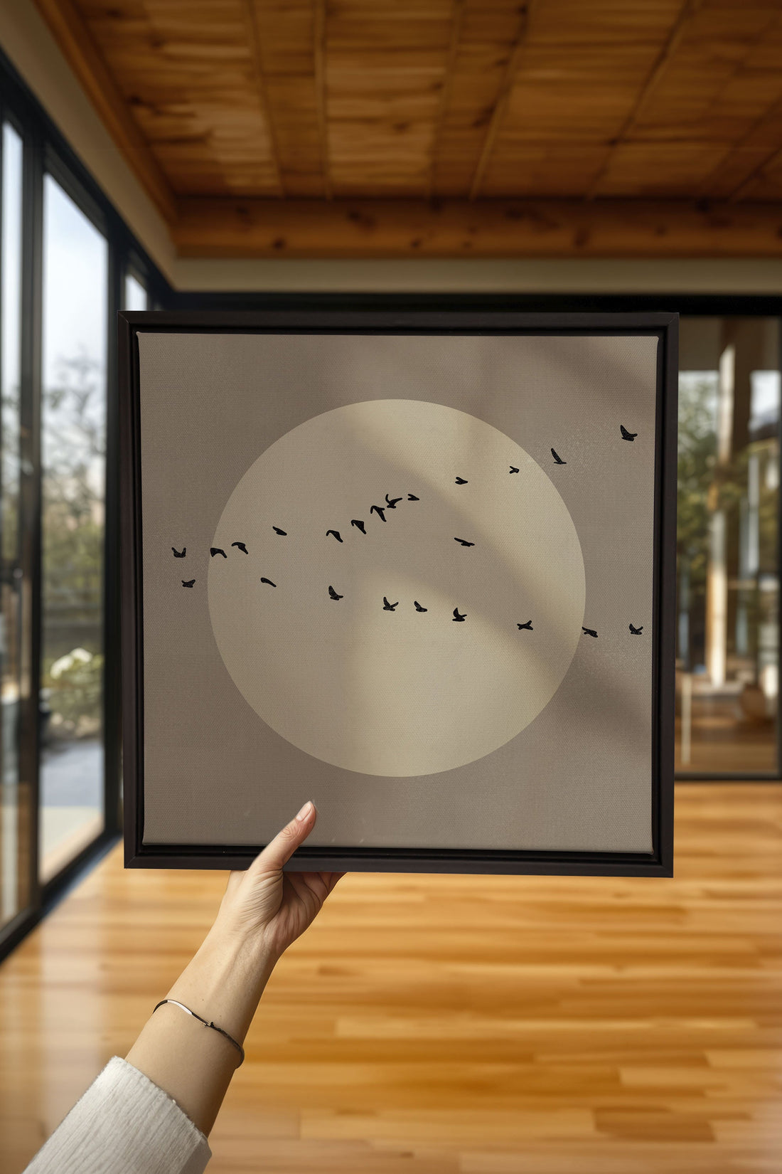 OLEKA CANVAS - FLIGHT OF LIGHT, Oeuvre sur toile étirée, encadré Noir