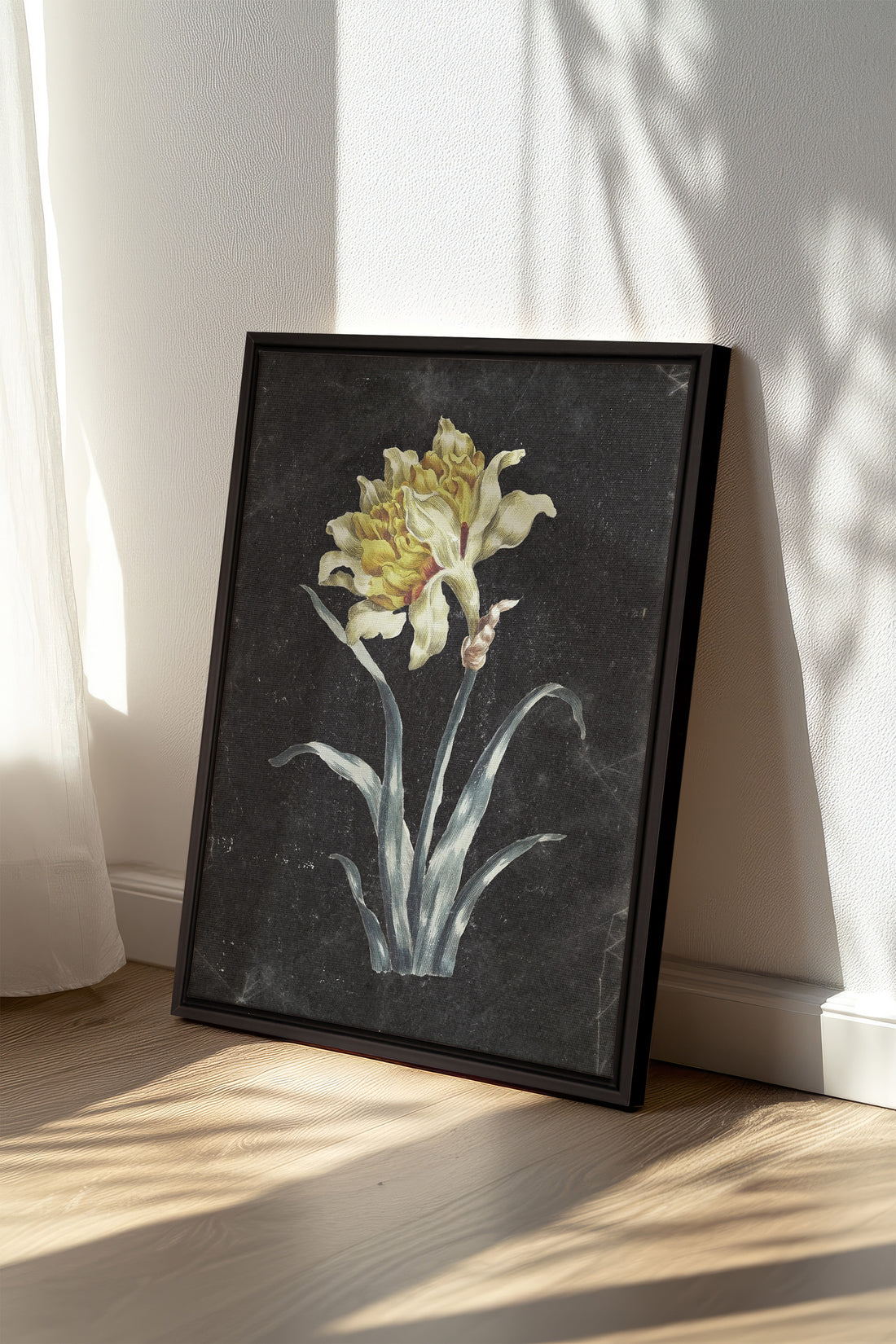 PRECIOUS FLORA, Work on stretched canvas, framed Black