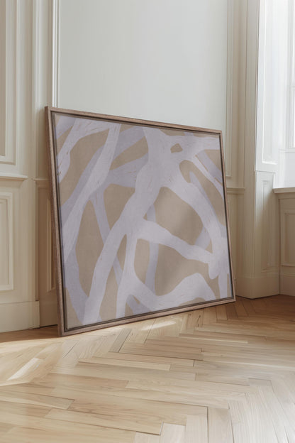 OLEKA CANVAS - TISSAGE NATUREL, Oeuvre sur toile étirée, encadré Brun Chêne