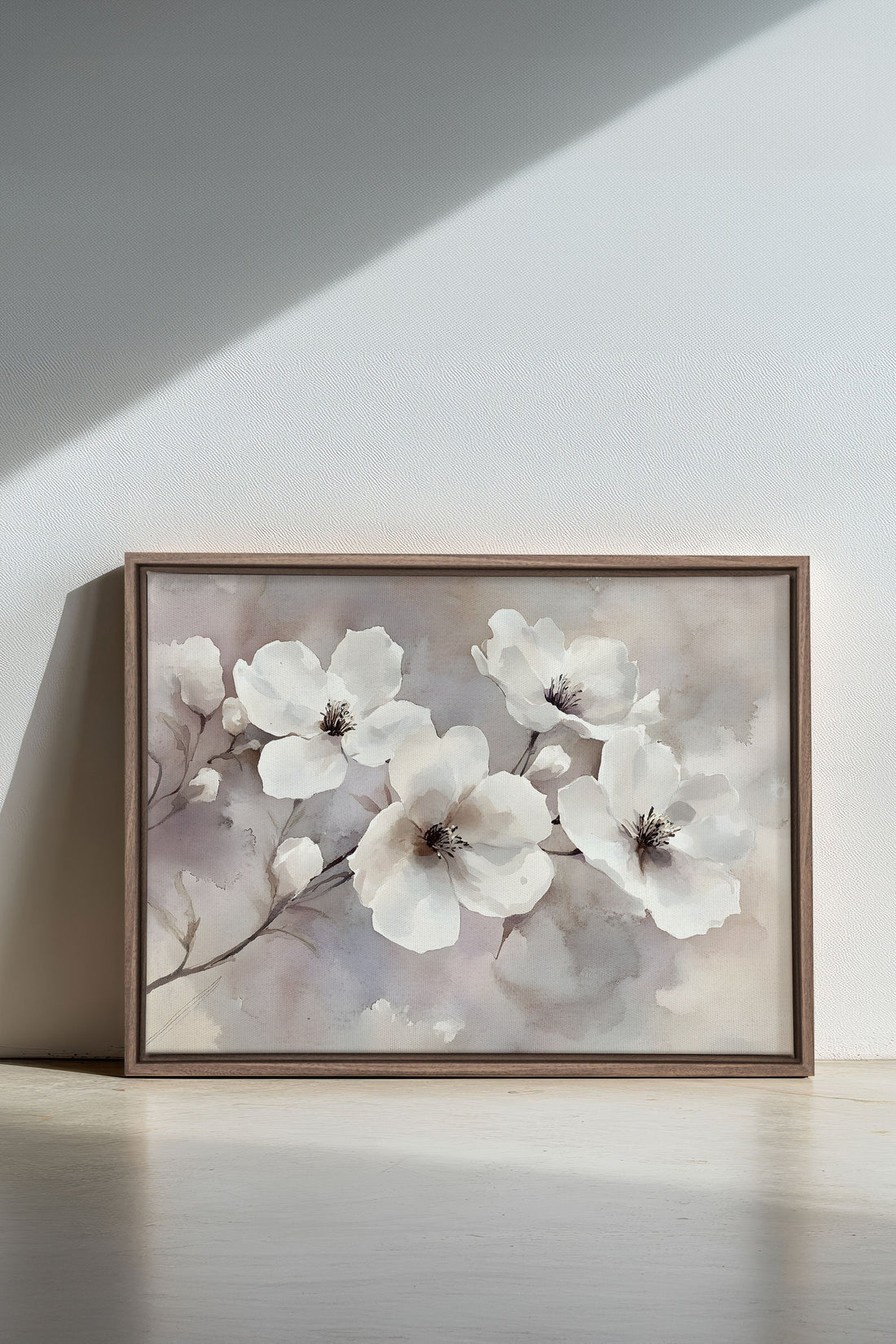 OLEKA CANVAS - CLOUDED Groom, Oeuvre sur toile étirée, encadré Brun Chêne