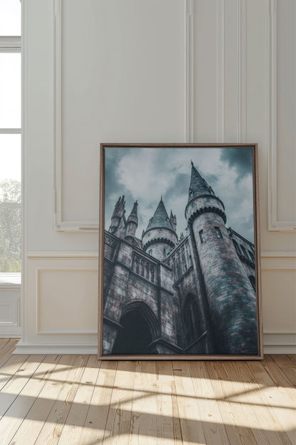 OLEKA CANVAS - CITÉ DES SORCIERS, Oeuvre sur toile étirée, encadré Brun Chêne