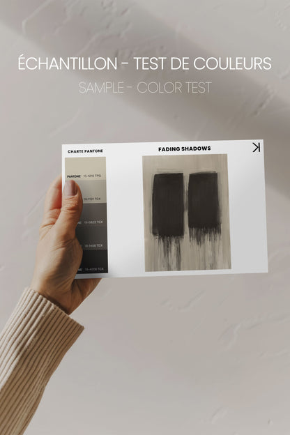 OLEKA CANVAS - FADING SHADOWS, Oeuvre sur toile étirée, encadré Brun Noyer