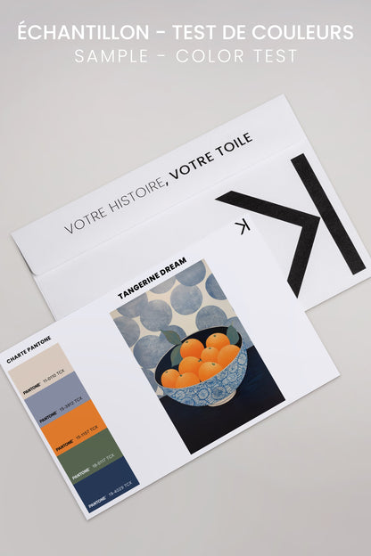 OLEKA CANVAS - TANGERINE DREAM, Oeuvre sur toile étirée, encadré Brun Noyer