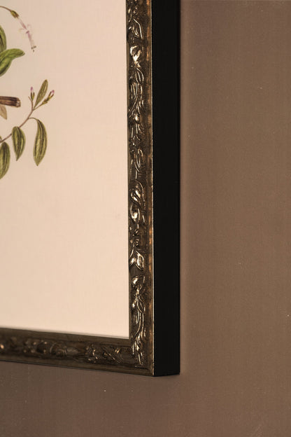 ÉVEIL PRINTANIER, Artwork on rigid canvas, framed Vintage Silver