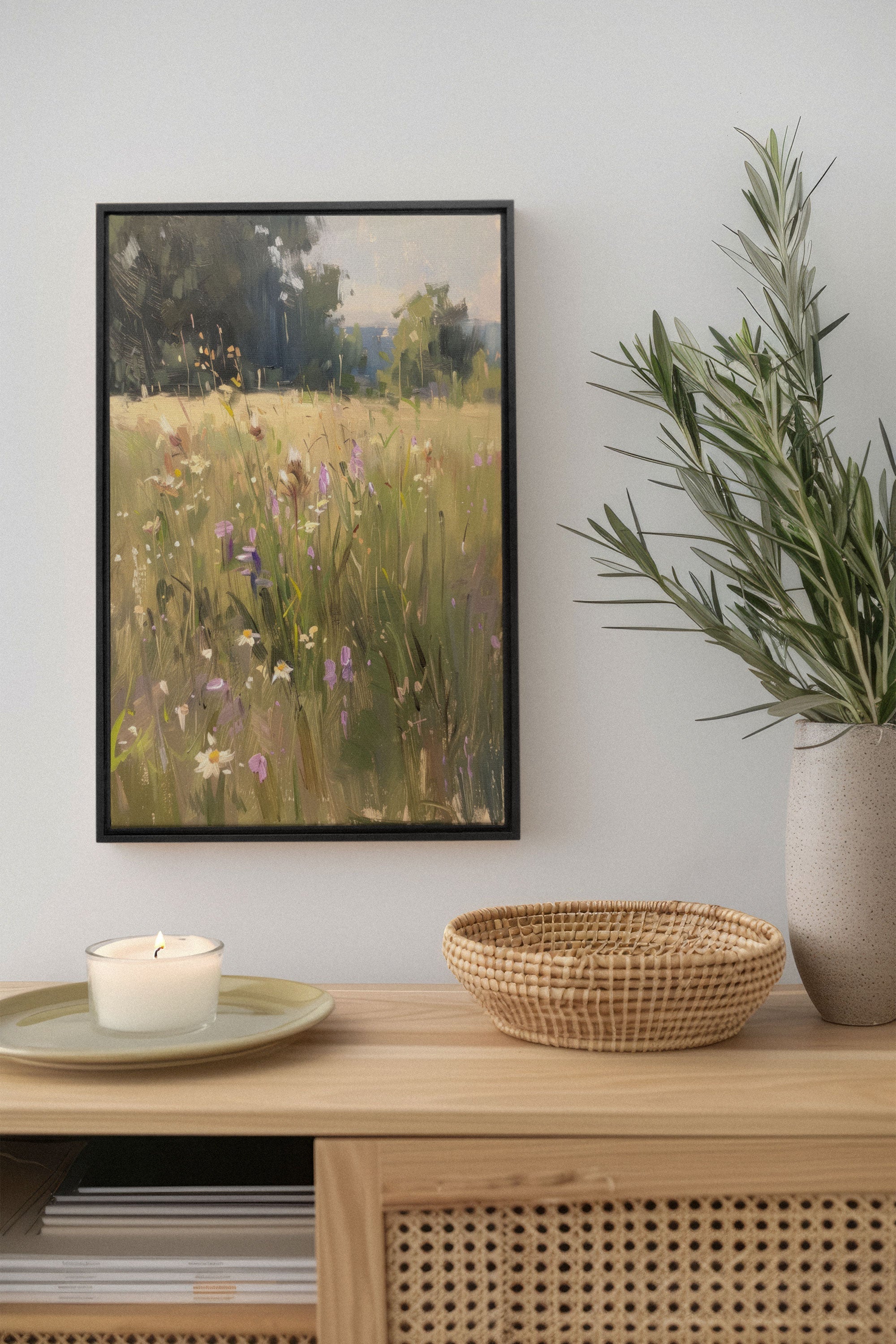 OLEKA CANVAS - FIELDS OF HARMONY, Oeuvre sur toile étirée, encadré Noir