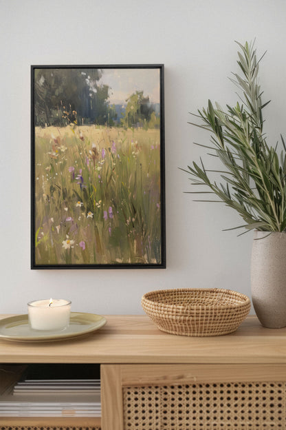 OLEKA CANVAS - FIELDS OF HARMONY, Oeuvre sur toile étirée, encadré Noir