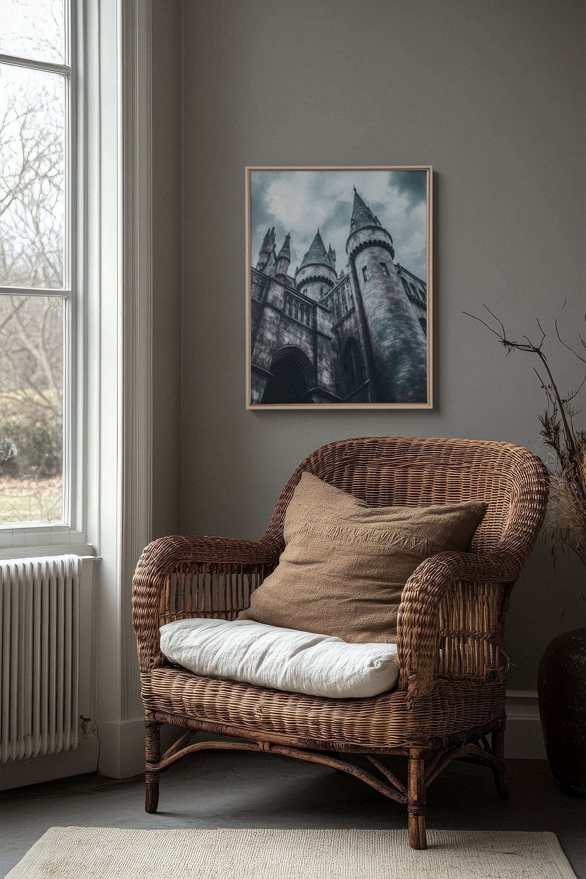 OLEKA CANVAS - CITÉ DES SORCIERS, Oeuvre sur toile étirée, encadré Naturel Clair