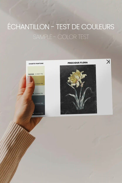 PRECIOUS FLORA, Work on stretched canvas, framed Black