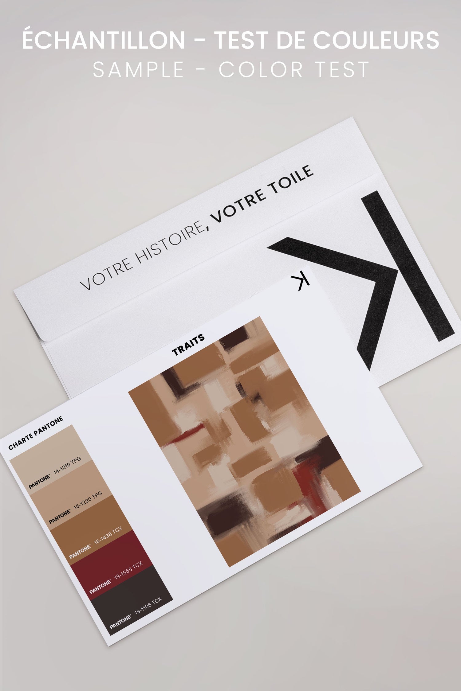 OLEKA CANVAS - TRAITS, Oeuvre sur toile étirée, encadré Noir