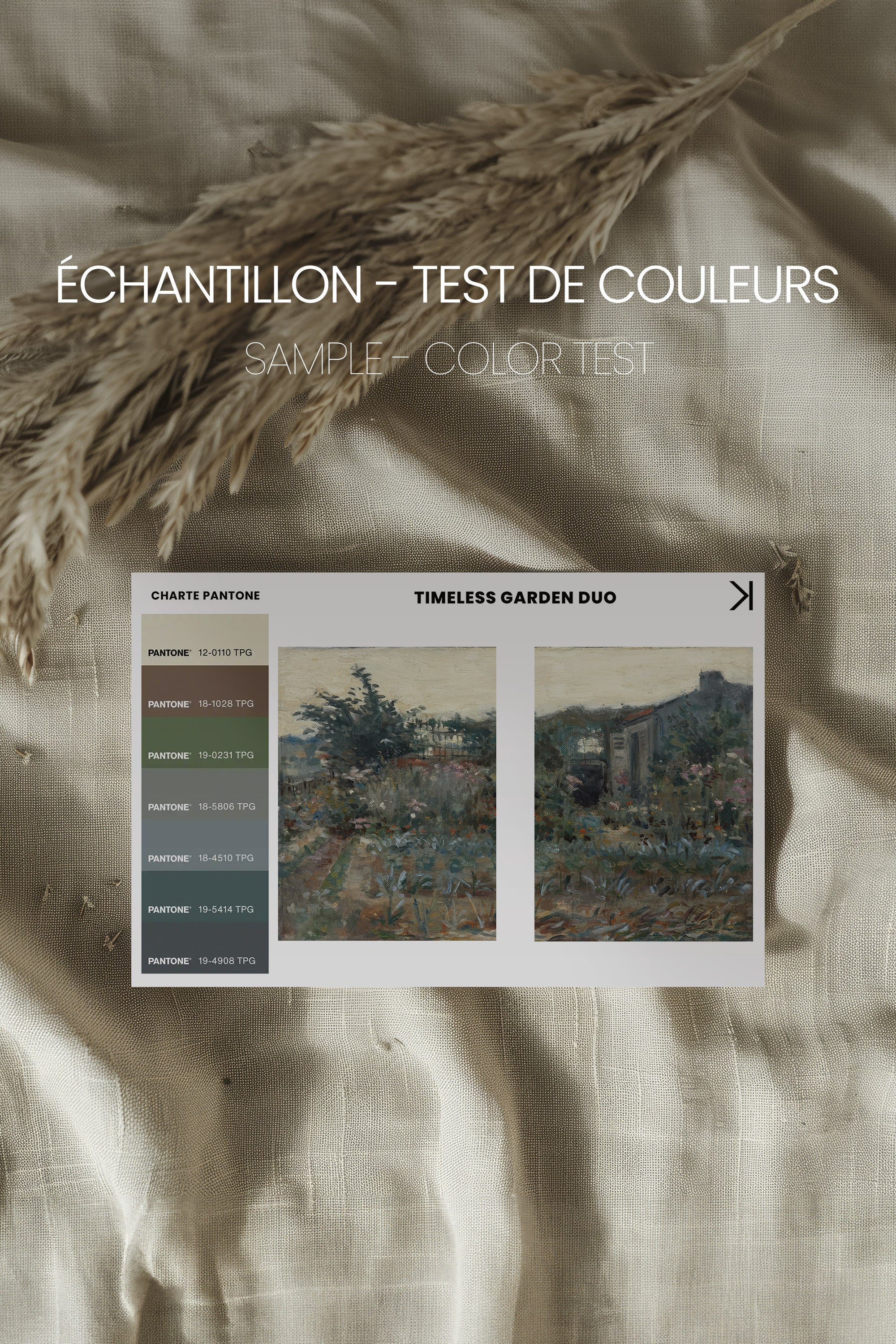 TIMELESS GARDEN DUO, 2 Oeuvres sur toile étirée, encadré Noir