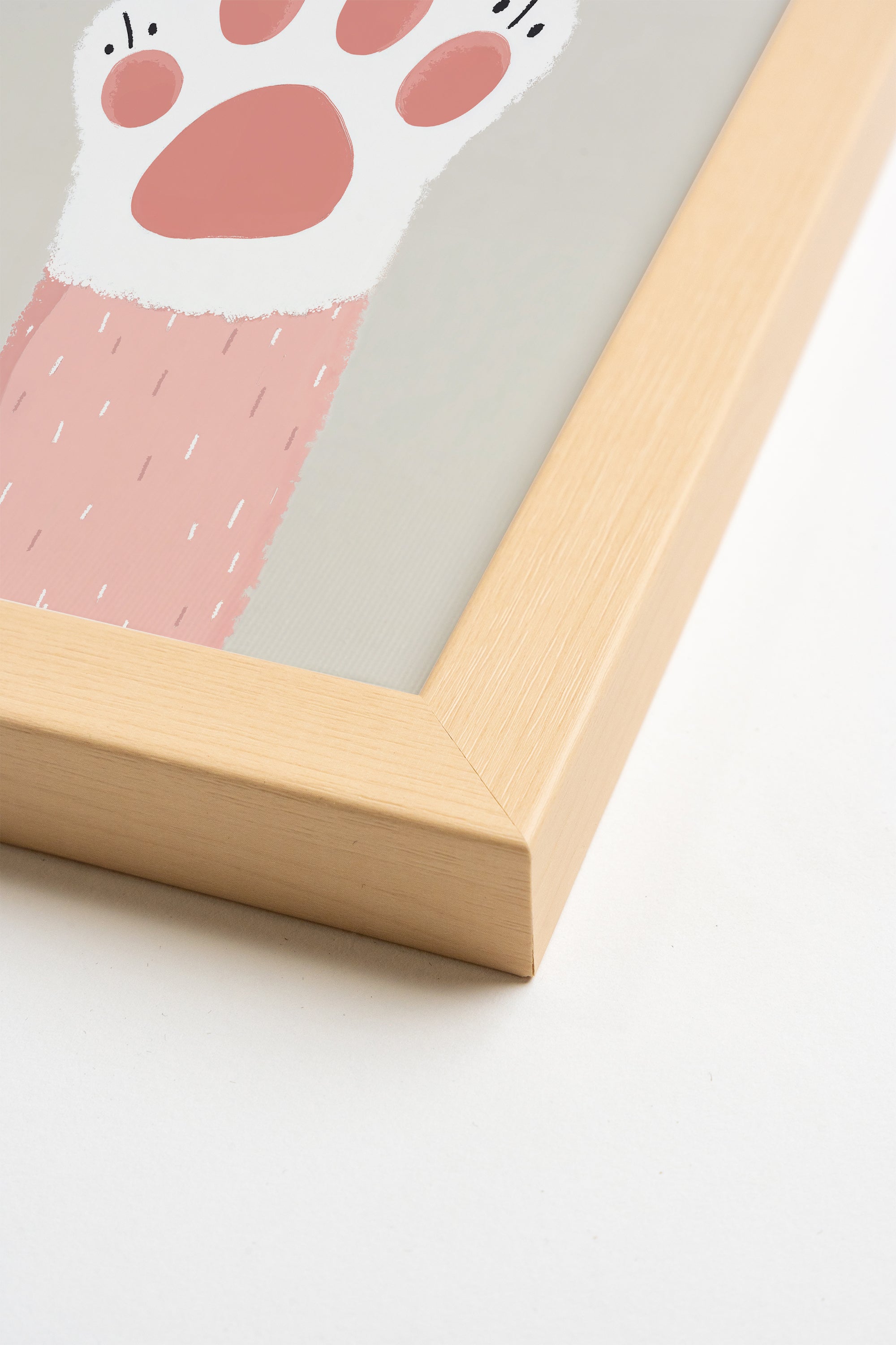 PATTE DOUCE, Artwork on rigid canvas, framed in Natural Light