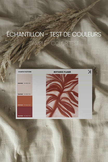 BOTANIC FLAME, Oeuvre sur toile étirée, encadré Blanc