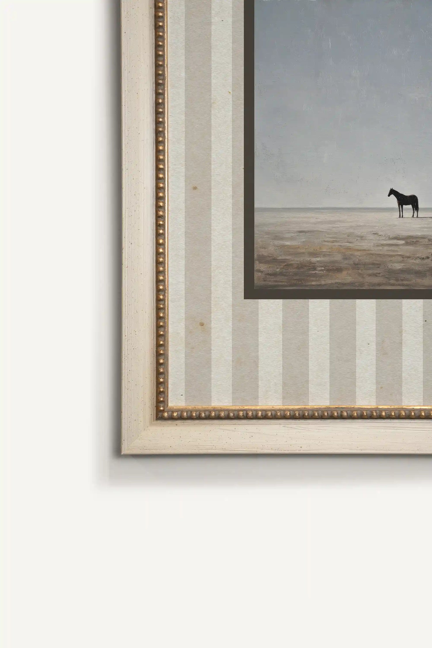 LONE FIGURE, Artwork on rigid canvas, signature frame by Atelier Dansereau