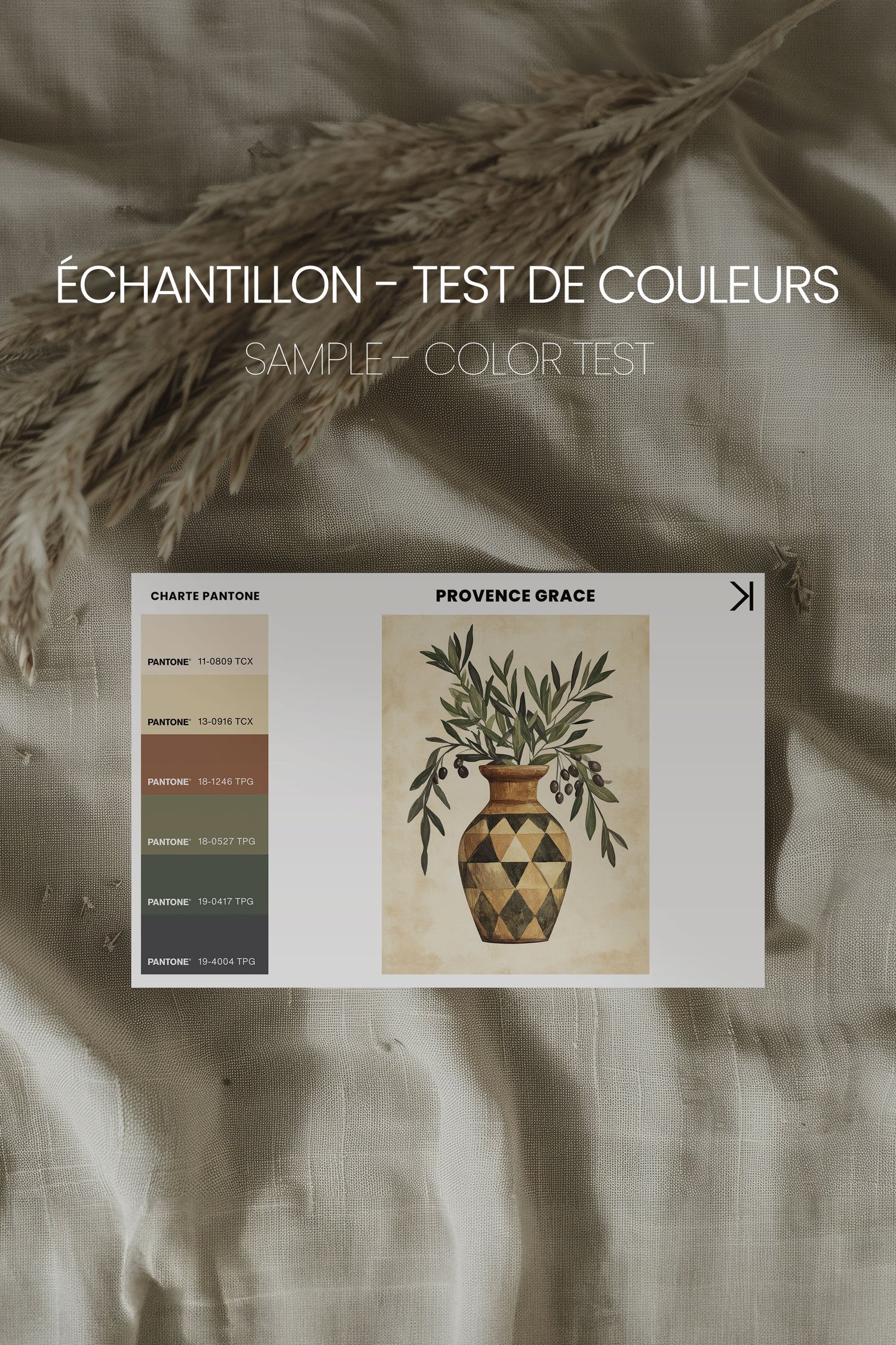 OLEKA CANVAS - PROVENCE GRACE, Oeuvre sur toile étirée, encadré Blanc