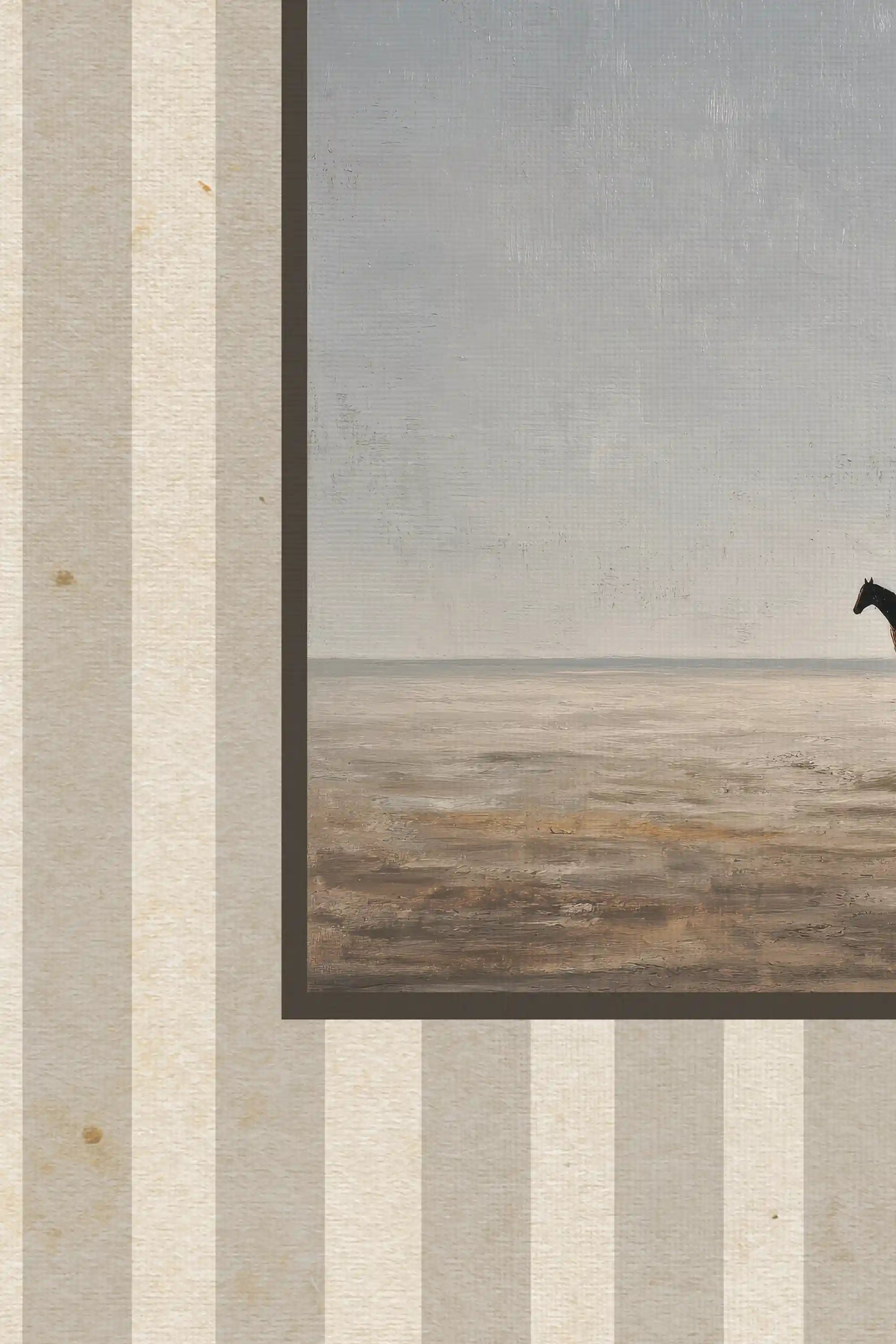 LONE FIGURE, Oeuvre sur toile rigide, encadré Vintage Argent