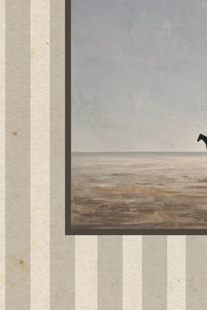 LONE FIGURE, Oeuvre sur toile rigide, encadré Vintage Argent