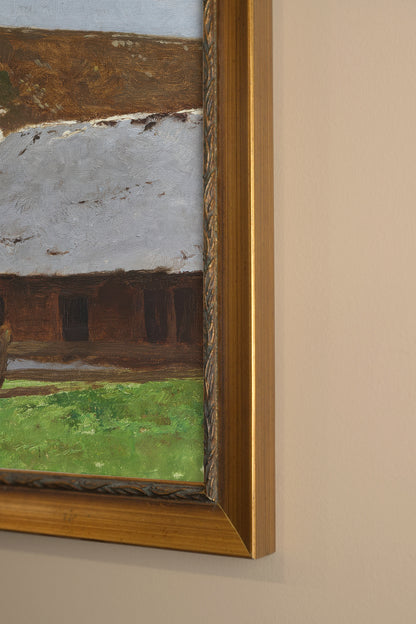 FADING WINTER, Work on canvas, framed Vintage Gold