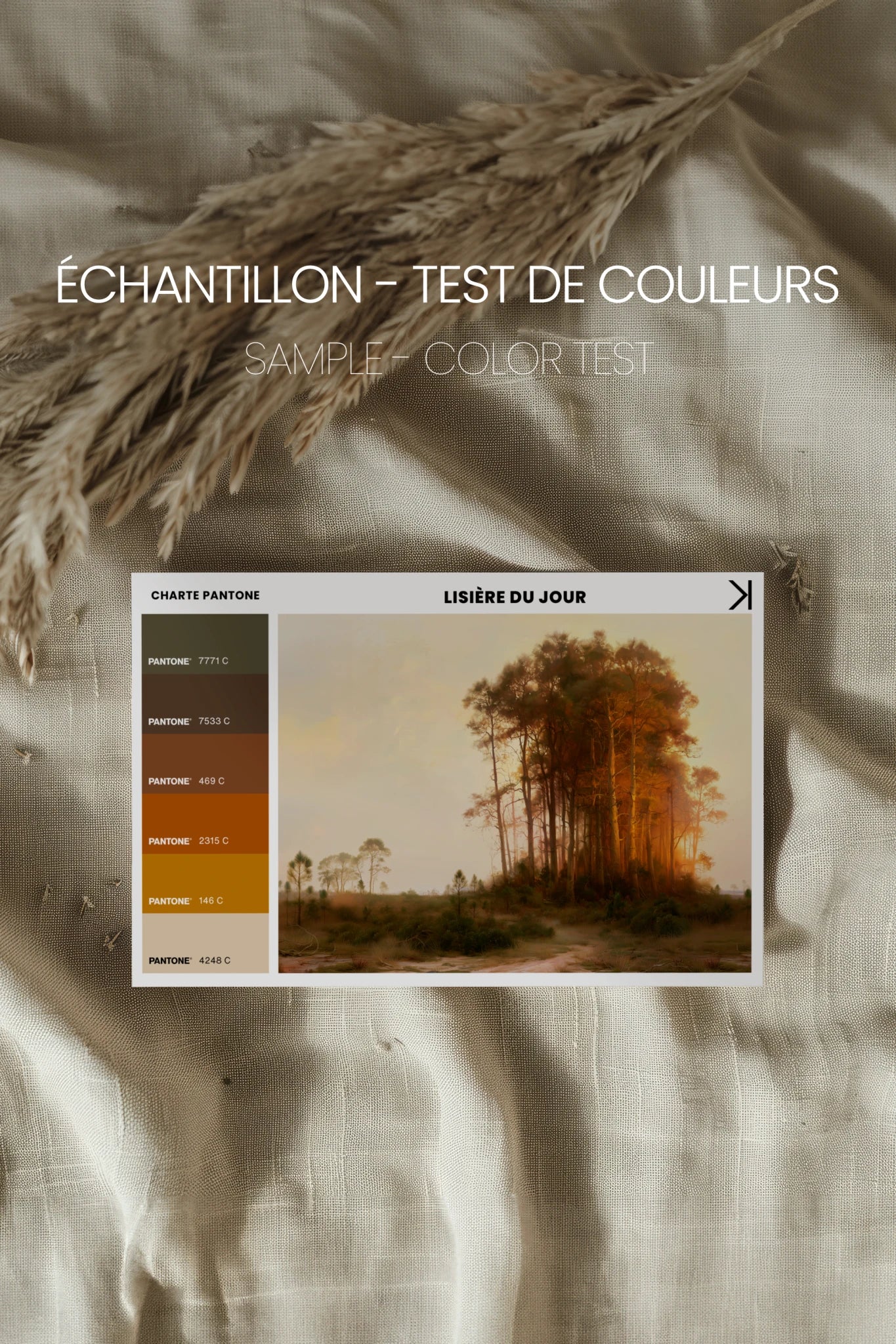 LISIERE DU JOUR, Artwork on stretched canvas, Light Natural frame