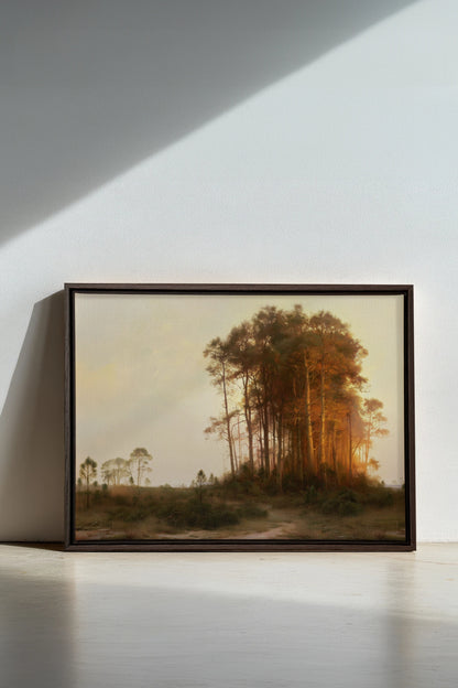 LISIERE DU JOUR, Artwork on stretched canvas, Walnut Brown frame