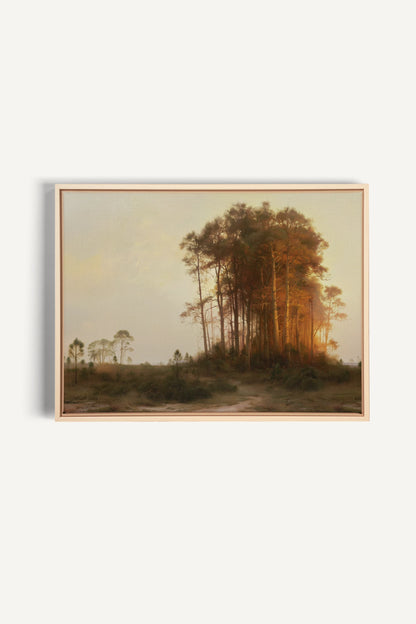 LISIERE DU JOUR, Artwork on stretched canvas, Light Natural frame