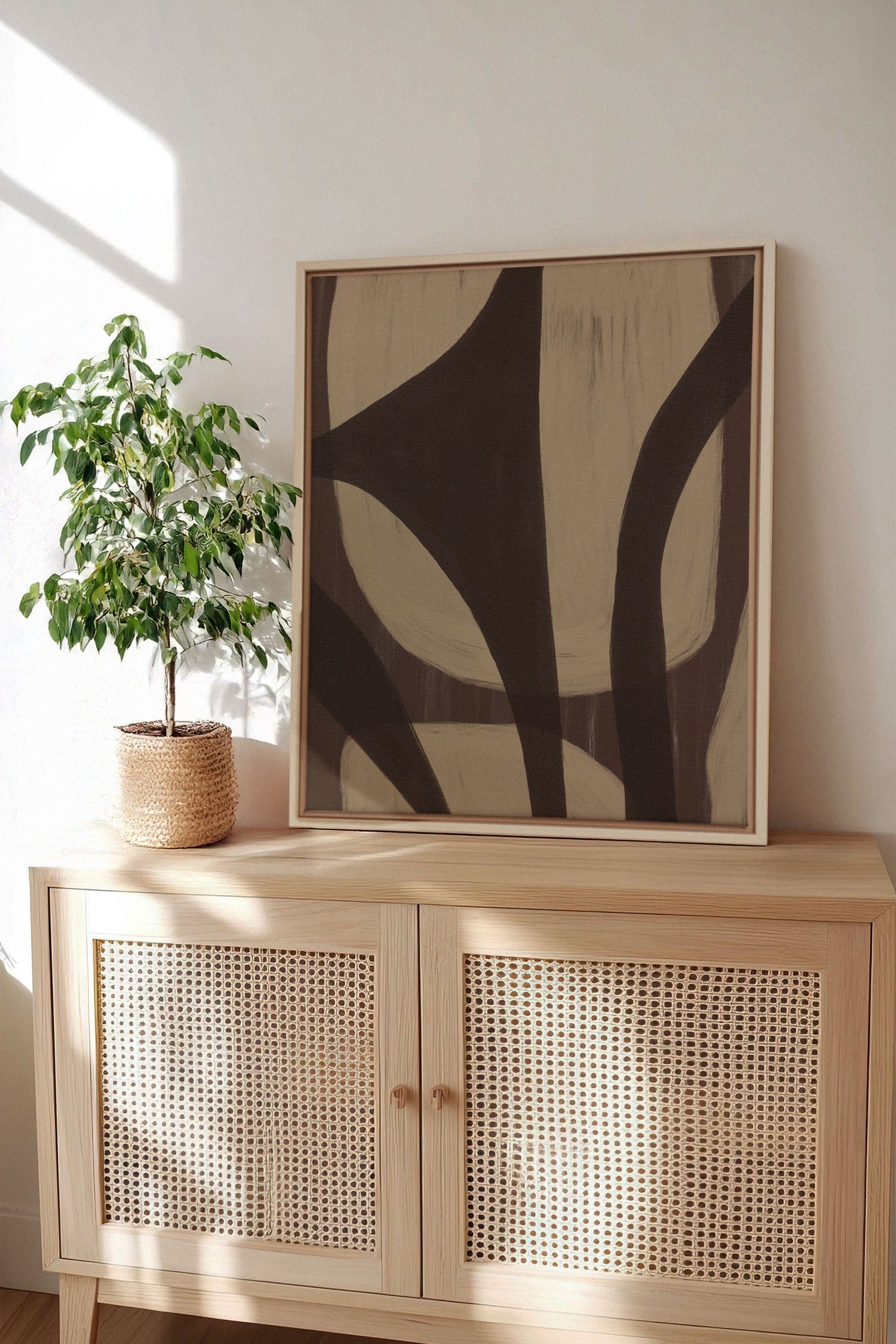 OLEKA CANVAS - SOFT PATHWAYS, Oeuvre sur toile étirée, encadré Naturel Clair