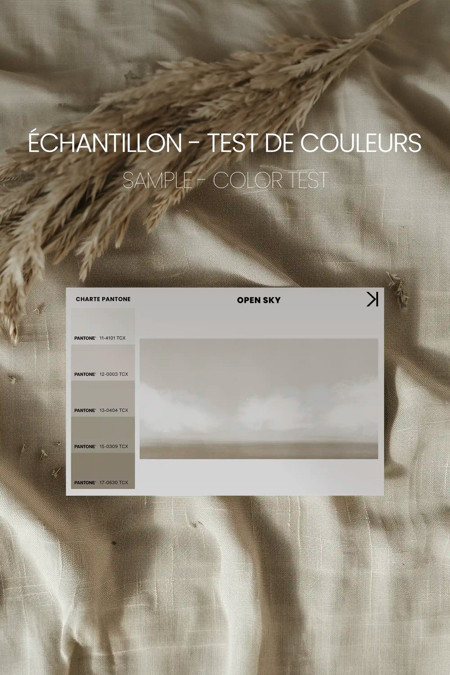 OPEN SKY, Oeuvre sur toile étirée, encadré Brun Chêne