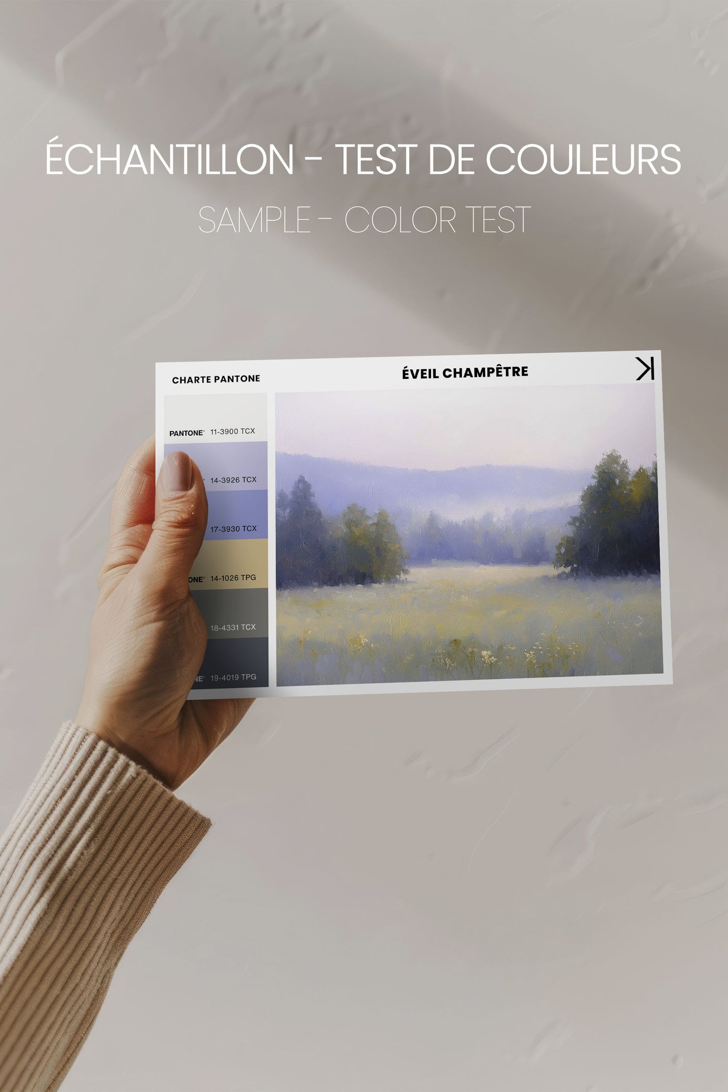 OLEKA CANVAS - ÉVEIL CHAMPÊTRE, Oeuvre sur toile étirée, encadré Blanc