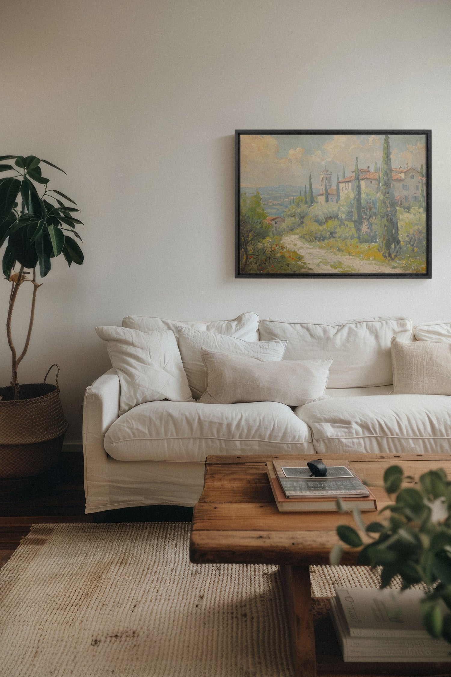 OLEKA CANVAS - Olive Haven, Oeuvre sur toile étirée, encadré Noir