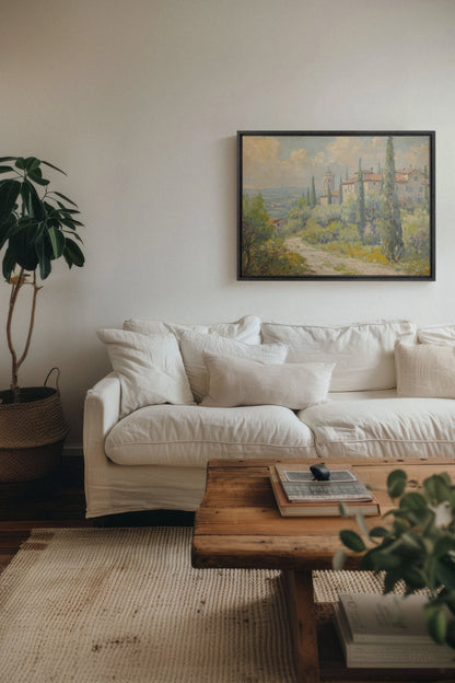 OLEKA CANVAS - Olive Haven, Oeuvre sur toile étirée, encadré Noir