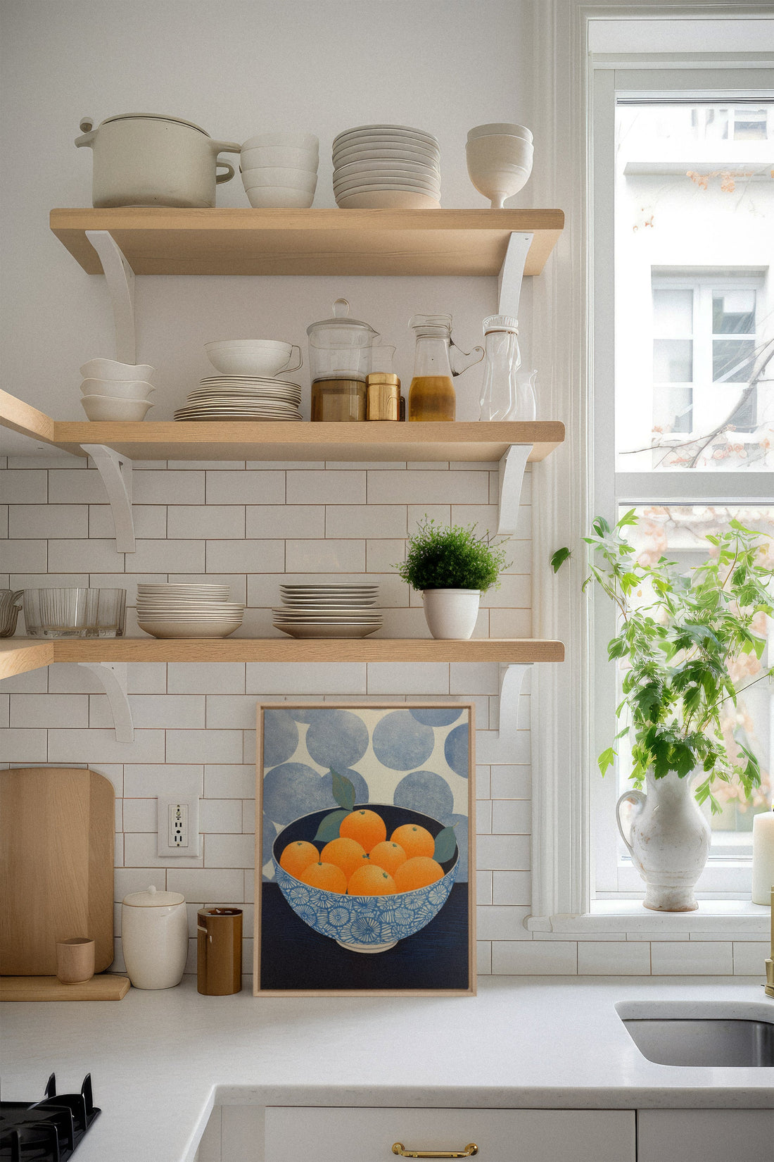 OLEKA CANVAS - TANGERINE DREAM, Oeuvre sur toile étirée, encadré Naturel Clair