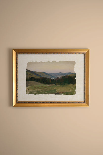 ÉCHOS DU VALLON, Artwork on stretched canvas, framed Vintage Gold