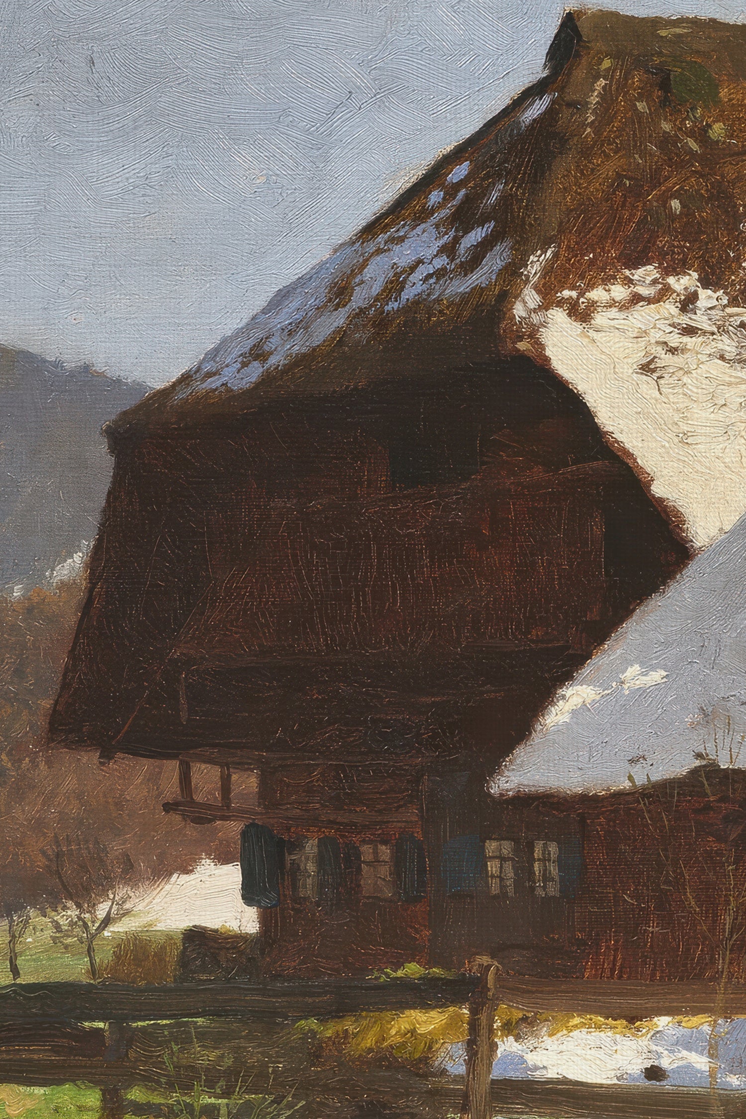 FADING WINTER, Work on canvas, framed Vintage Gold