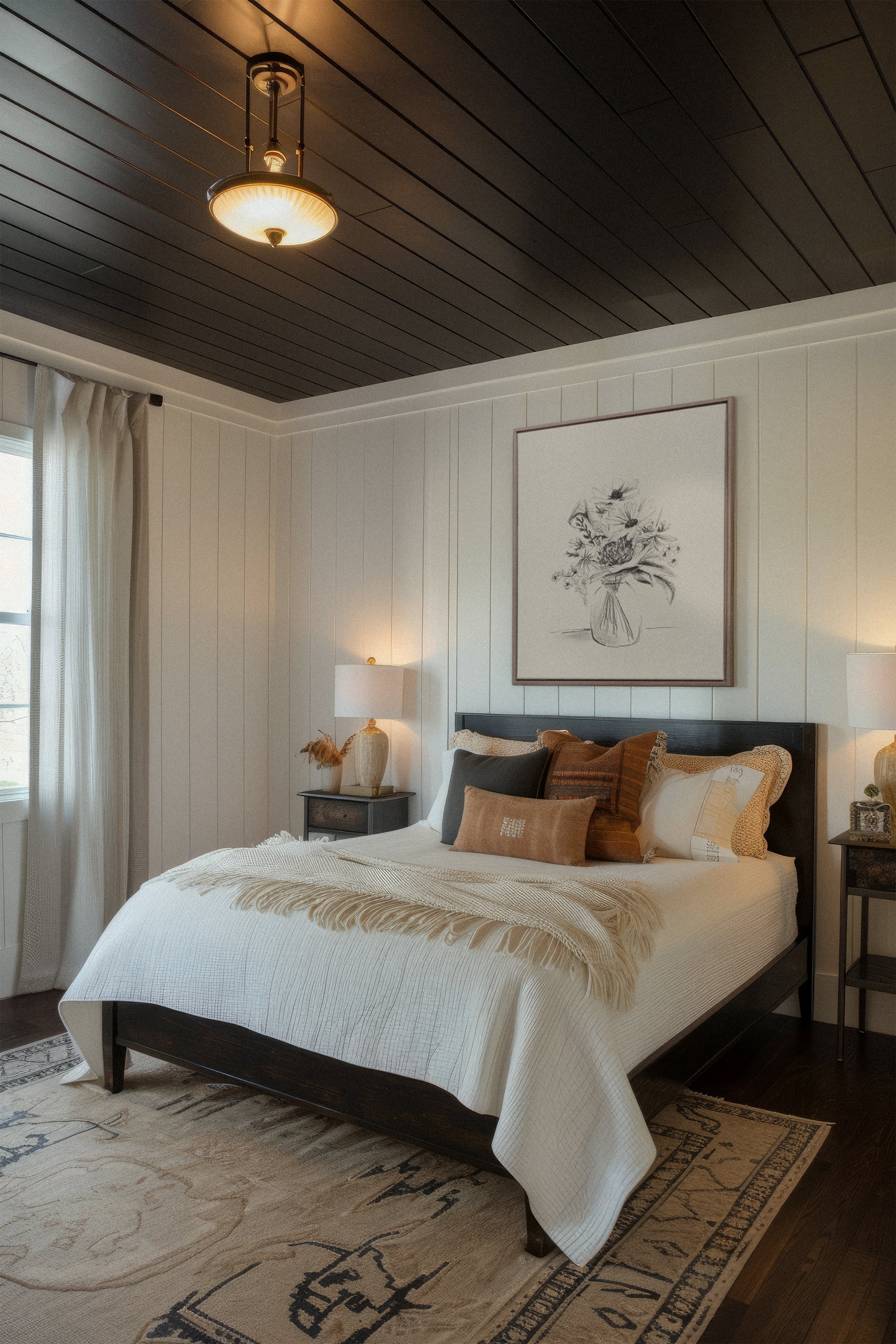 OLEKA CANVAS - SPRING BOUQUET, Oeuvre sur toile étirée, encadré Brun Chêne