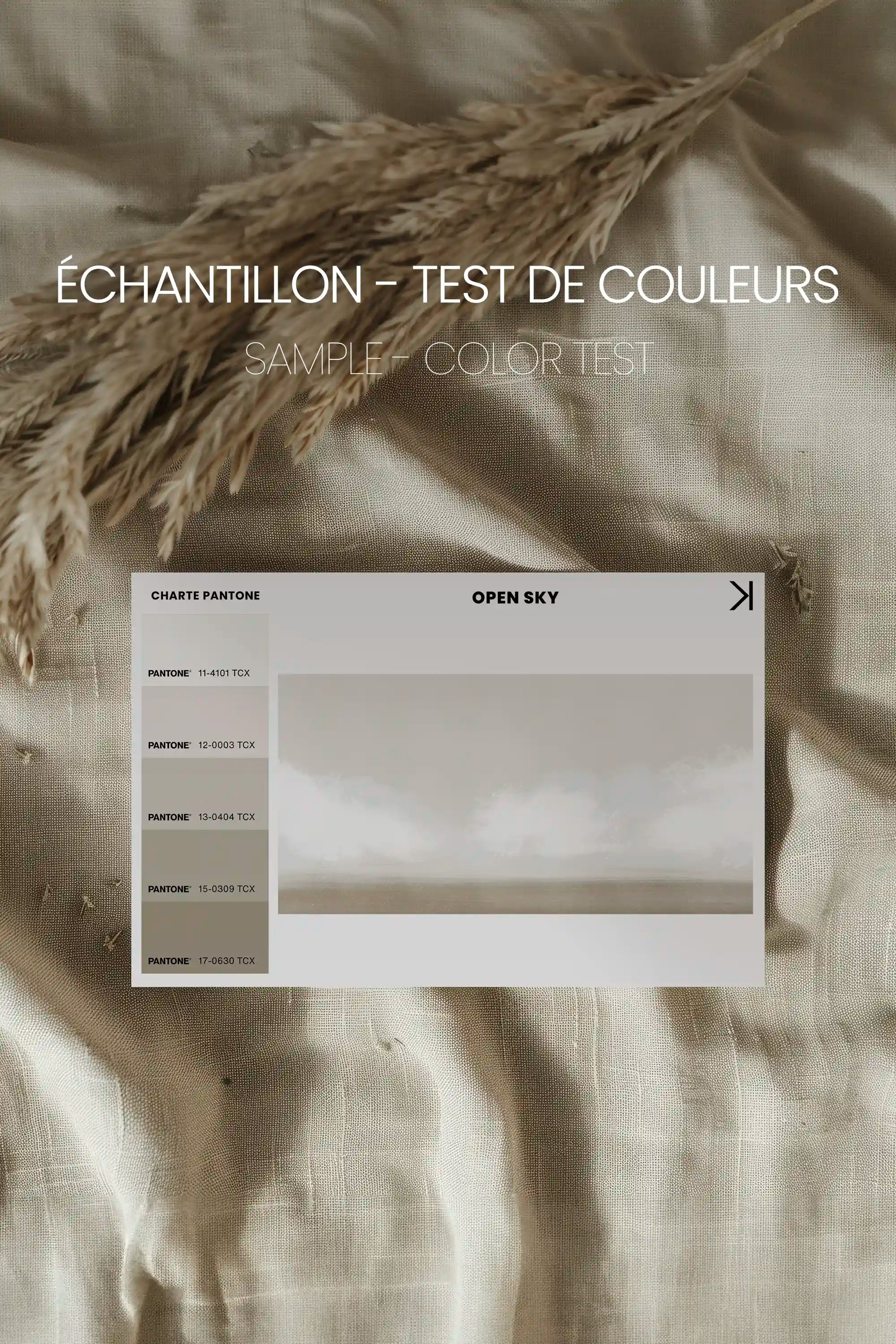 OPEN SKY, Oeuvre sur toile étirée, encadré Blanc