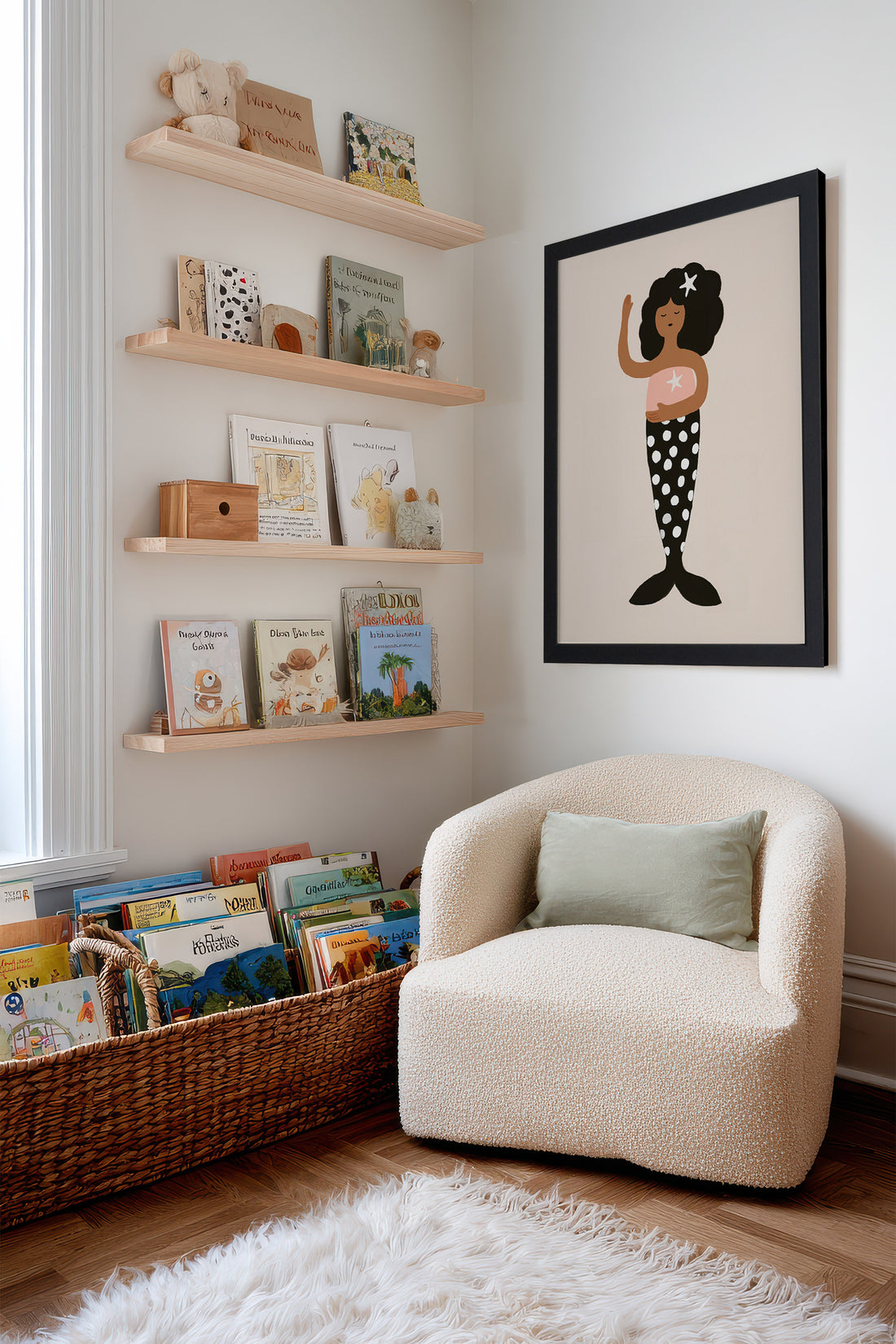 SIRÈNE ÉTOILÉE, Artwork on rigid canvas, framed in black