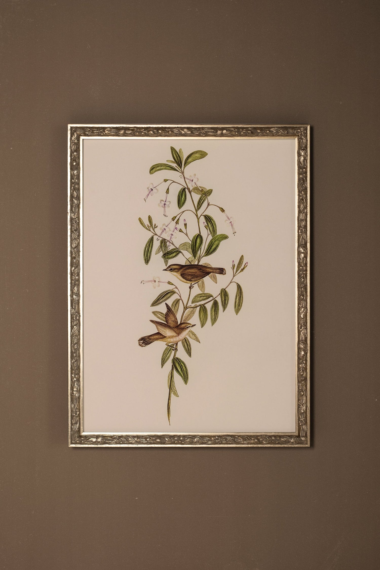 ÉVEIL PRINTANIER, Artwork on rigid canvas, framed Vintage Silver